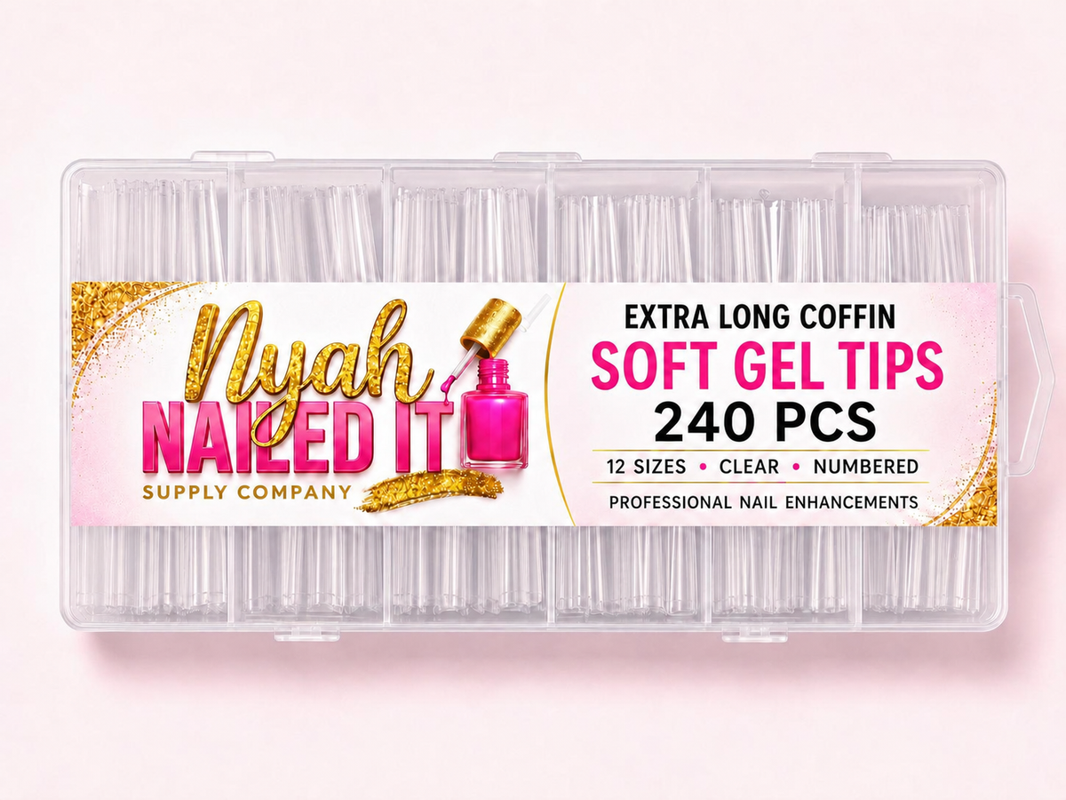 Extra Long Coffin Soft Gel Nail Tips - 240 pcs