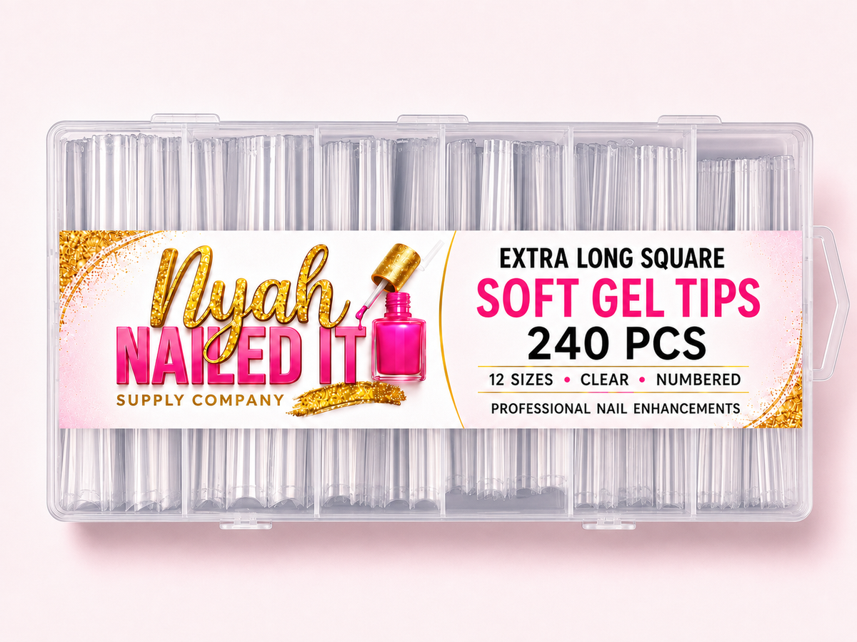 Extra Long Square Soft Gel Tips - 240 pcs