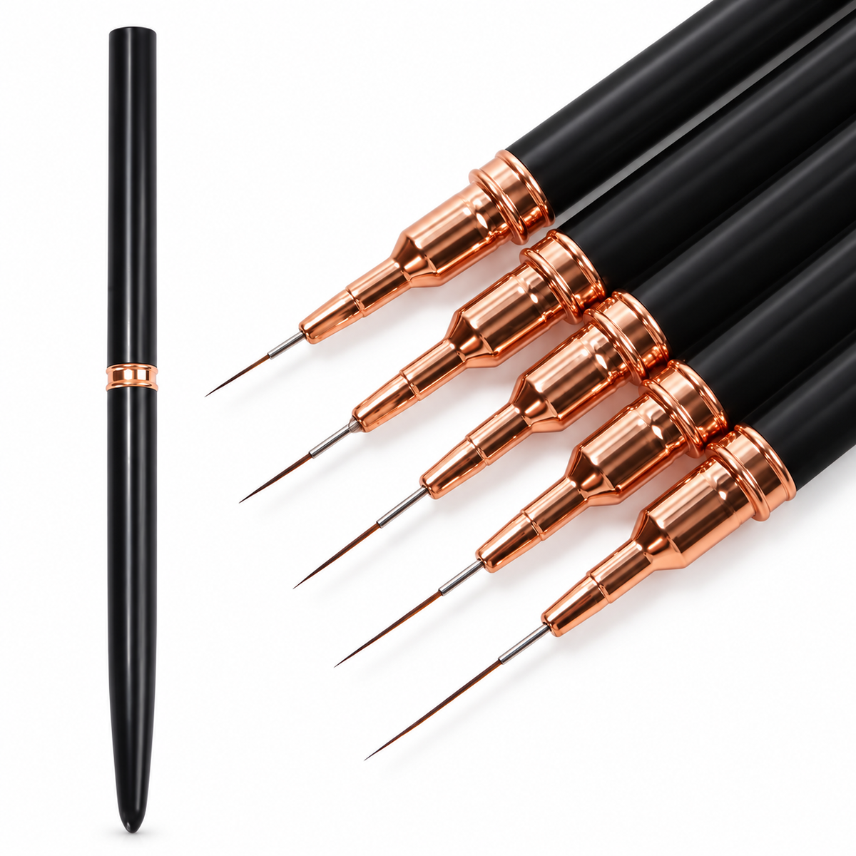 5-Piece Precision Nail Art Liner Brush Set