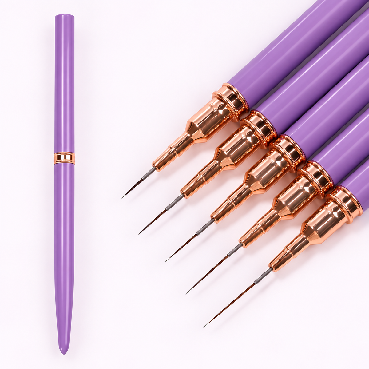 5-Piece Precision Nail Art Liner Brush Set