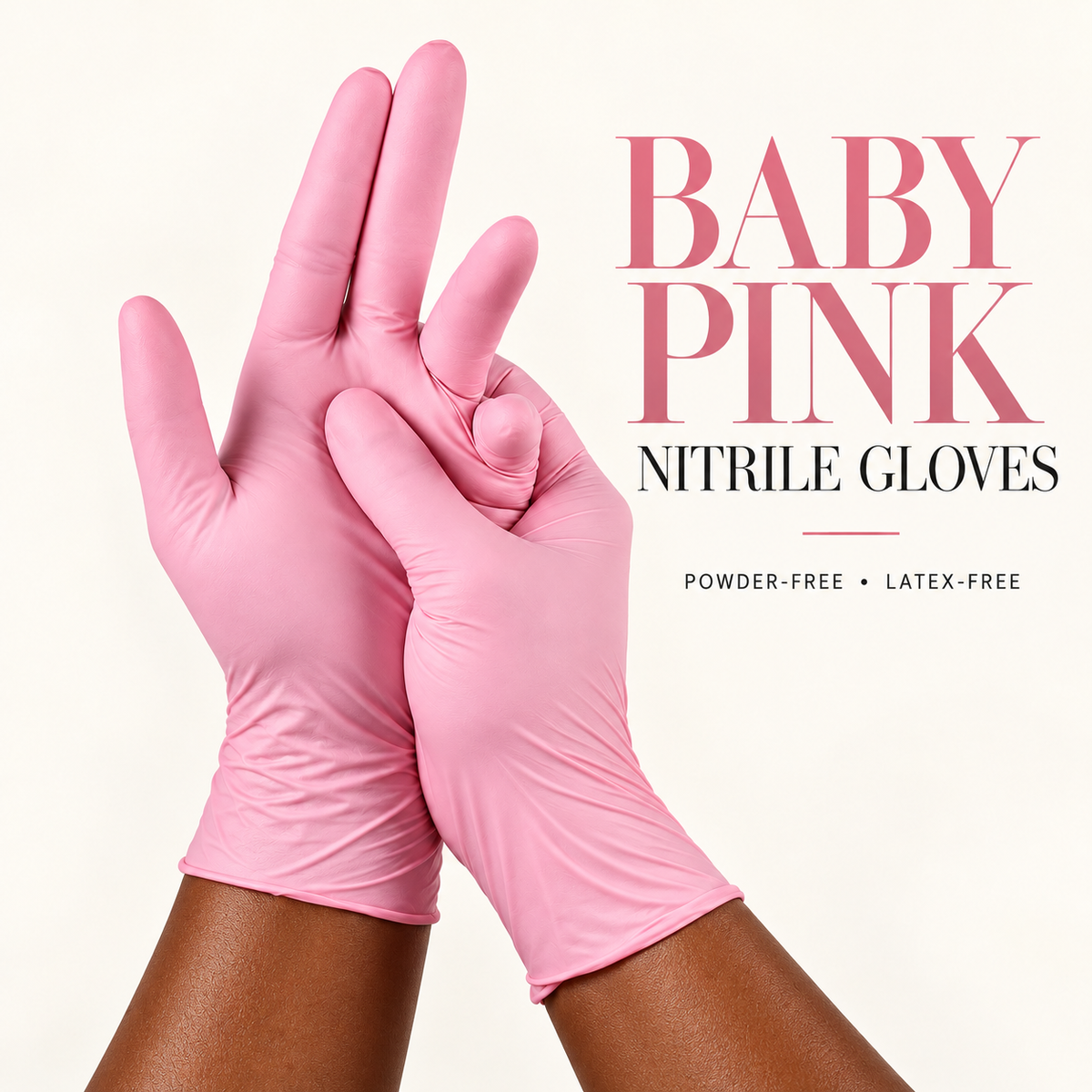 Baby Pink Nitrile Gloves 10 gloves 5 pairs